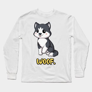 Chibi Kawaii Husky Dog Long Sleeve T-Shirt